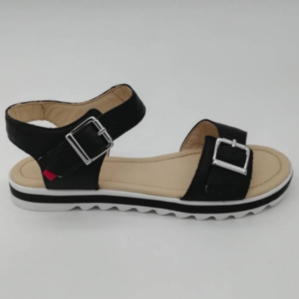 Marc Joseph New York Shoes Womens 5 Ankle Strap Sandals Black Leather Buckle‎